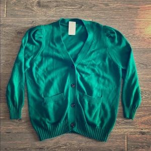 NWT who what wear kelly green cardigan sweater XL